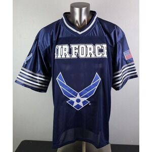 NEW JWM U.S. Air Force Wings Logo Men Blue Football Jersey Top 3XL Emblem patch